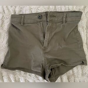 High Waisted Olive Green Women Shorts